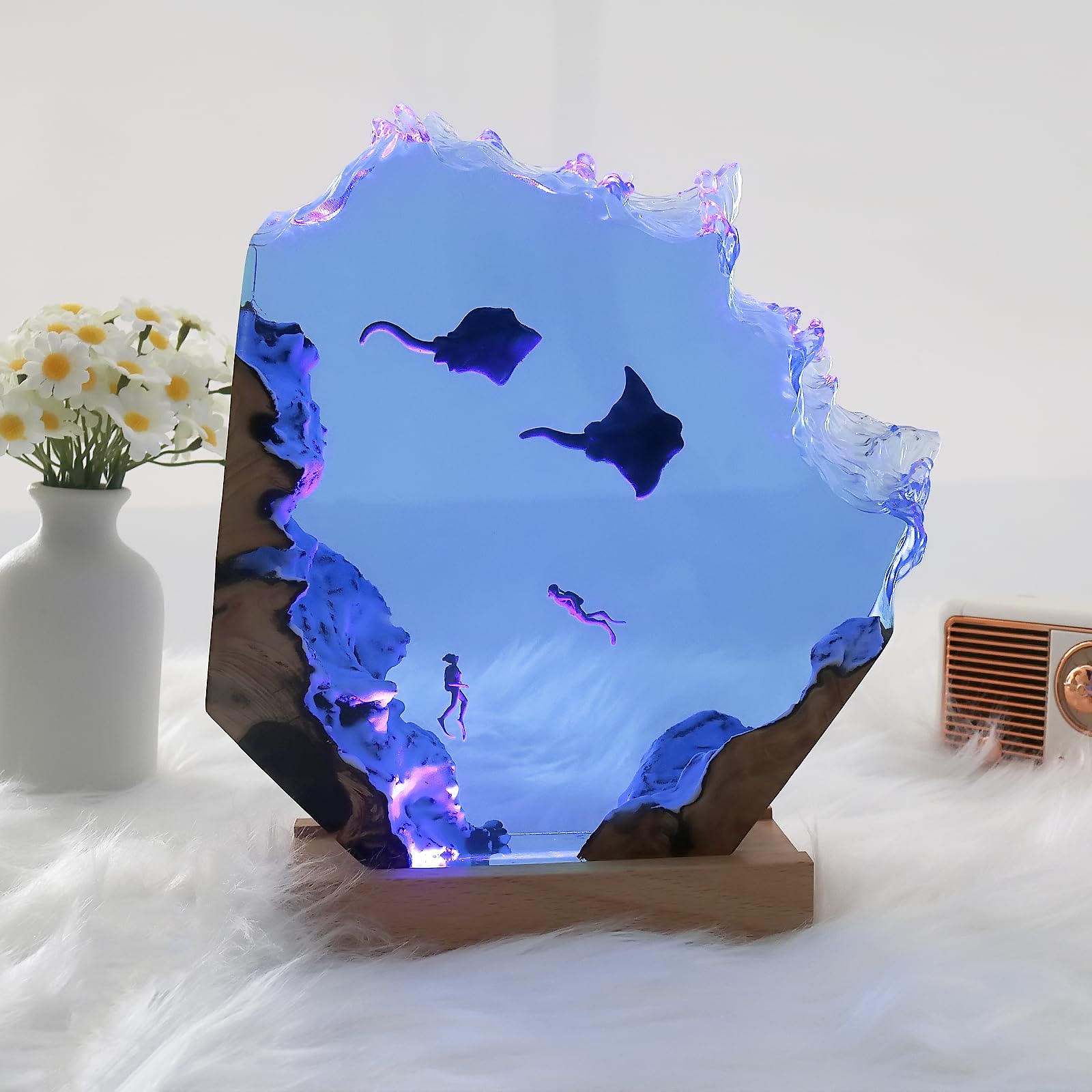 Amazon.com: eletriace Epoxy Resin Lamp, Ocean Night Light,Artistry Amazon.com: eletriace Epoxy Resin Lamp, Ocean Night Light,Artistry